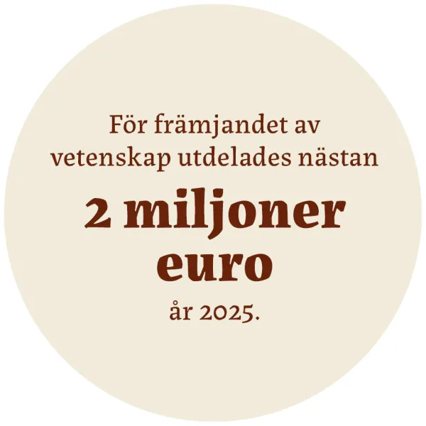 För främjandet av vetenskap utdelades nästan  2 miljoner euro  år 2025.