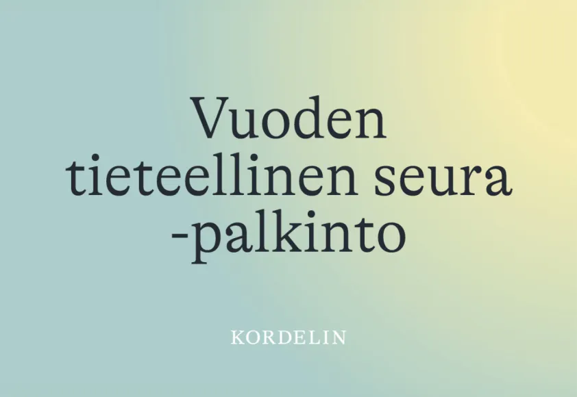 Vuoden tieteellinen seura -palkinto.