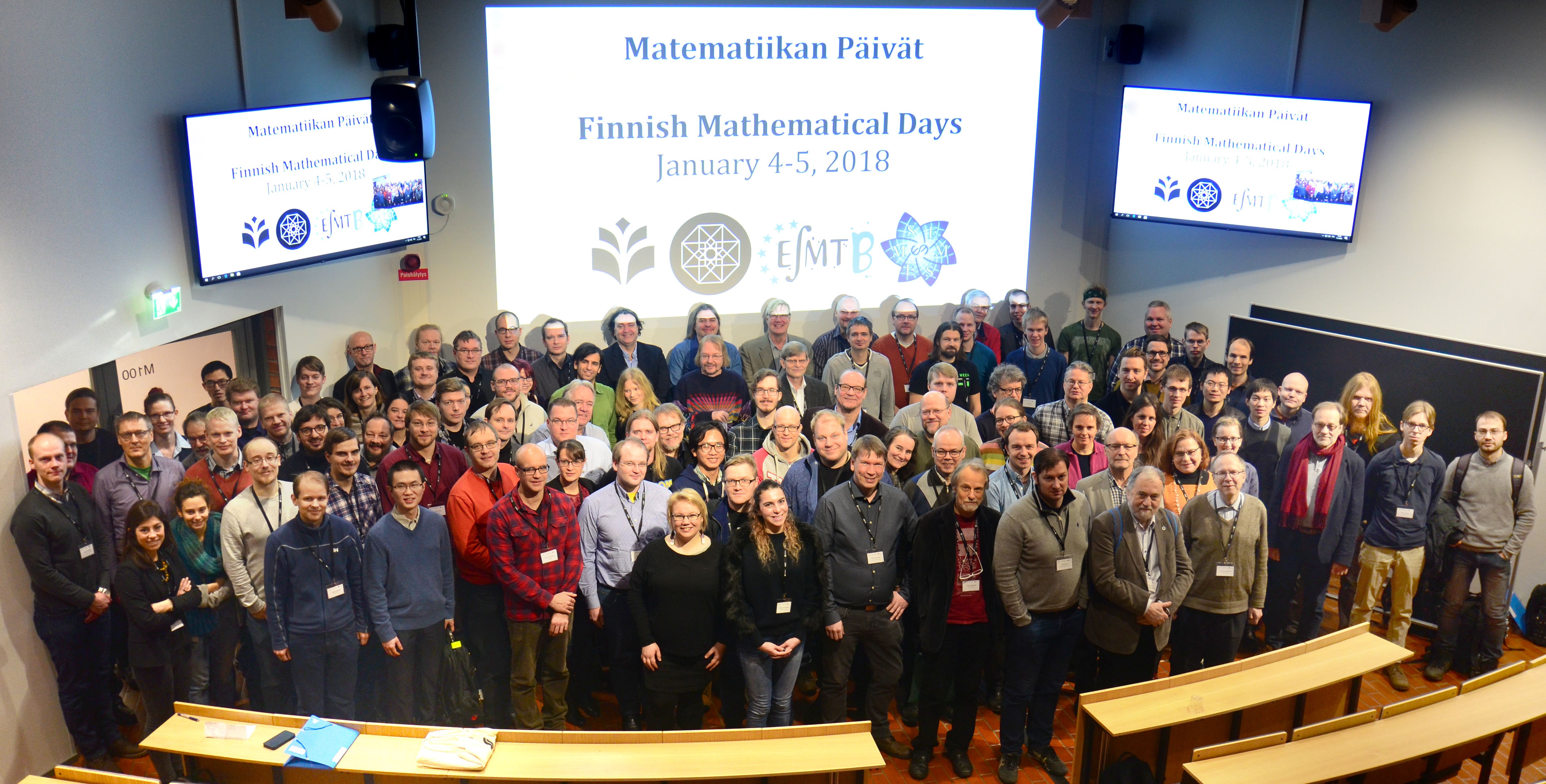 Ryhmäkuva Matematiikan päivien osallistujista Joensuussa 2018.