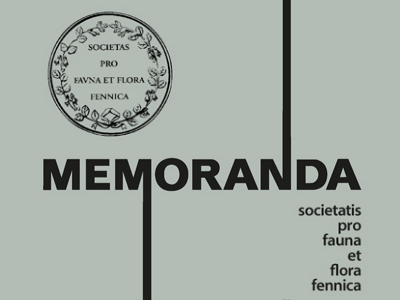 Societaksen julkaisusarjan Memoranda Societatis pro Fauna et Flora Fennica kansikuva.