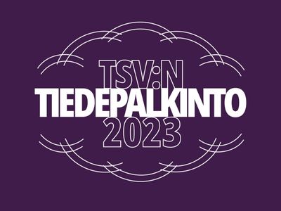 Violetilla pohjalla teksti TSV:n tiedepalkinto 2023.