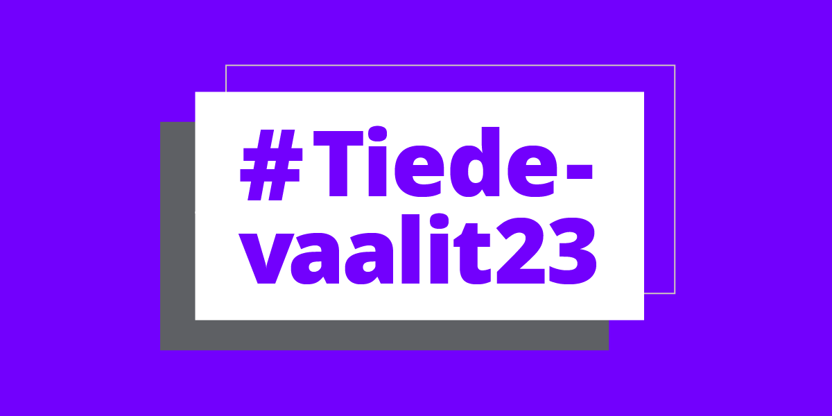 #Tiedevaalit23-kampanjan logo.